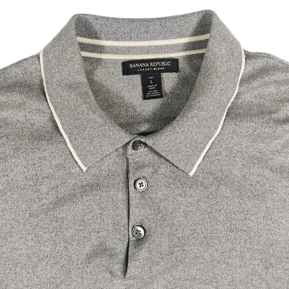 Banana Republic Luxury Blend Men Silk Blend Long Sleeve Shirt Size Large‎ Tall
